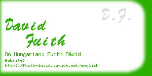 david fuith business card